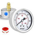 0-60 Psi Glycerin Liquid Filled Low Pressure Gauge, 2.5" Dial Size, 1/4" G Back Mount, 304 Stainless Steel Case, for Water Pipe, HVAC, Water Oil Air Pressure Test