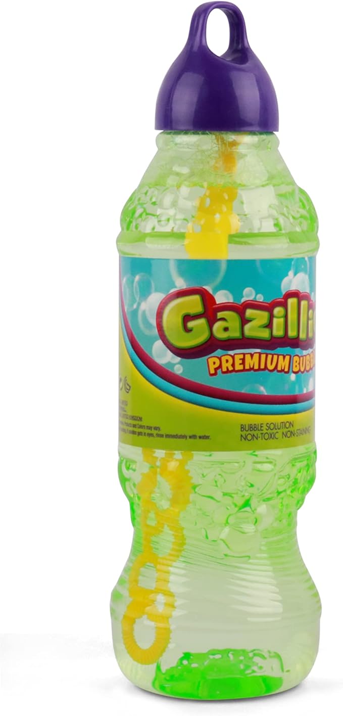 Gazillion Bubbles, Original Bubble Solution 1L - Create Bubbles with Premium Formula & 7-in-1 Bubble Wand - Non-Toxic & Safe