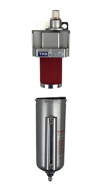 1/2" NPT Industrial Coalescing 0.01u Micron Filter Removes 99.98% of Oil, Moisture Vapor, Aerosols from Compressed Air Lines, 5oz Bowl, Manual Drain