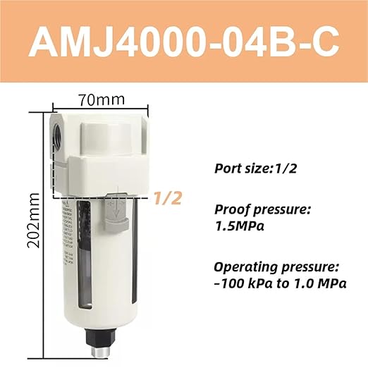 Type Vacuum Water Droplet Separator Vacuum Pipeline Filter Negative Pressure Filter Element AMJ AMJ3000-03B AMJ4000-04B-C(AMJ4000-04B-C)