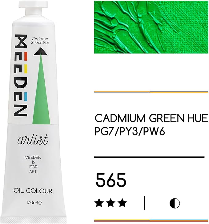 MEEDEN Artist Grade Oil Paint: Cadmium Green Hue - 170ml/5.7oz Tube - Professional Art Paints for Canvas Painting
