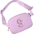 Gitus Gifts for 8 9 10 11 12 Year Old Girls Belt Bag Fanny Pack Crossbody Bags with Initial Letter Patch Cute Stuff Birthday Gifts for Teen Girls Women Personalized Trend Stuff (Lavender-S)