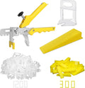 DGSL Tile Leveling System with Plier - 1200-Piece Spacers Clips and 300-Piece Reusable Wedges Tools Set for Stone Installation 1/8 Inch