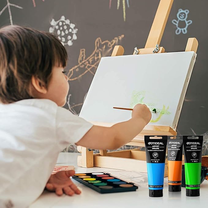 GOTIDEAL Acrylic Paint Burnt Umber Tubes(120ml, 4.1 oz) Non Toxic Non Fading,Rich Pigments for Painters, Adults & Kids, Ideal for Canvas Wood Clay Fabric Ceramic Craft Supplies (Burnt Umber)