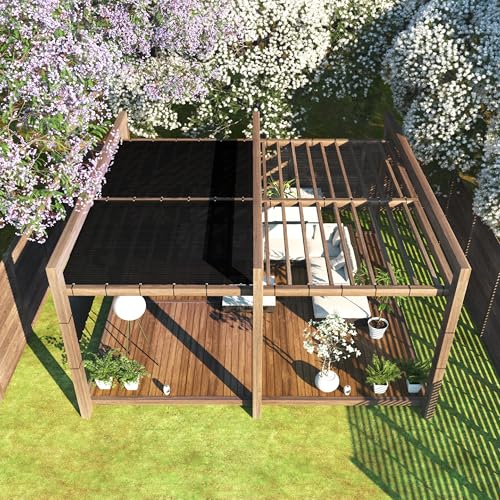 ColourTree Customized Size Fence Screen Privacy Screen Black 4' x 6' - Commercial Grade 170 GSM - Heavy Duty - 3 Years Warranty & Cable Zip Ties Included - color: Black 2nd Generation, size: 4' x 6' Custom Made Size