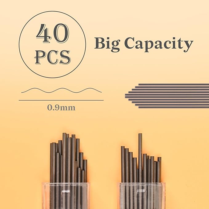 Temiary Cute Mechanical Pencil Set with Case, 6 Pcs Medium Point 0.9 mm Pencils with 2 Tubes HB Lead Refills, 4 Pcs Erasers for School Supplies Student Writing, Drafting Drawing Sketching (Morandi)