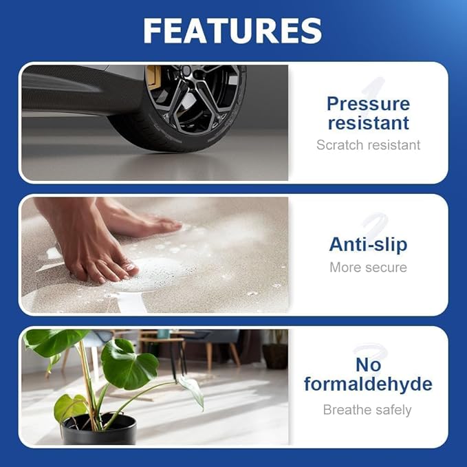 Louis Forest Epoxy Floor Paint, High-Gloss Marble Effect Coating, Epoxy Colored Sand Floor Paint, Wear-Resistant and Non-Slip for Indoor Outdoor (1KG-Orange)
