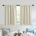 RYB HOME RV Curtains for Camper Windows - Soft Thermal Insulated Small Window Curtain Tiers for Cafe Kitchen Bedroom Basement Glass Door Window, W 42 x L 30 inches, Geige, 2 Panels
