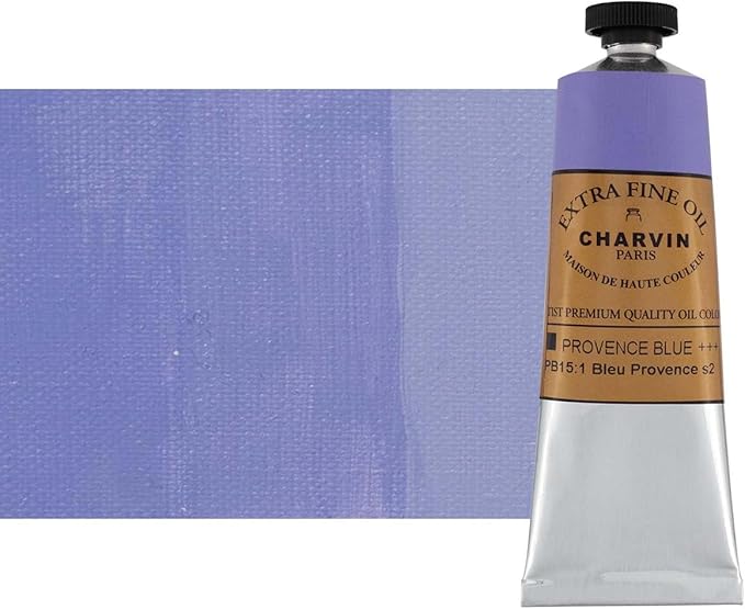 Charvin Extra Fine Oil Paint, Provence Blue 60 ml - Triple-Milled, Rich Texture, Poppy Oil-Based, Light-Fast, Handmade, Archival Quality