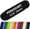 PerkHomy Cotton Rope 3/16" (5mm) 100 ft Multi Purpose Utility Diamond Braided Cord, Natural Cotton for Clothes Line Camping Crafting Flag Pole, Black