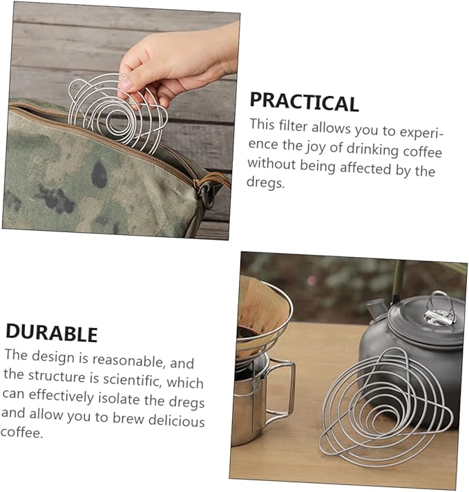 POPETPOP 1Pc Stainless Filter Reusable Drip for Brewing Efficient Coffee Strainer for Improved Taste and Easy Extraction for Camping