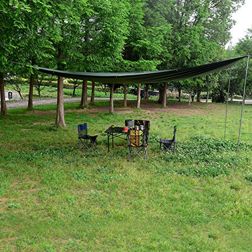 Wind Tour Portable Multifunctional Outdoor Camping Traveling Awning Backpacking Tarp Sunshade Lightweight UV Protection and PU 3000mm Waterproof Rain Fly Tarp Shelter (177×236 inches) - size: 177×236 inches