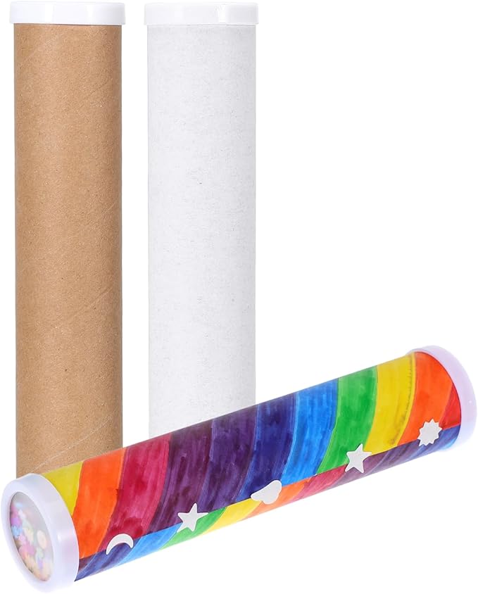DOITOOL Blank Kaleidoscope Making Kit for Kids, 12 Pcs DIY Kaleidoscope Kit Variety Tool, Preschool Material for Teaching
