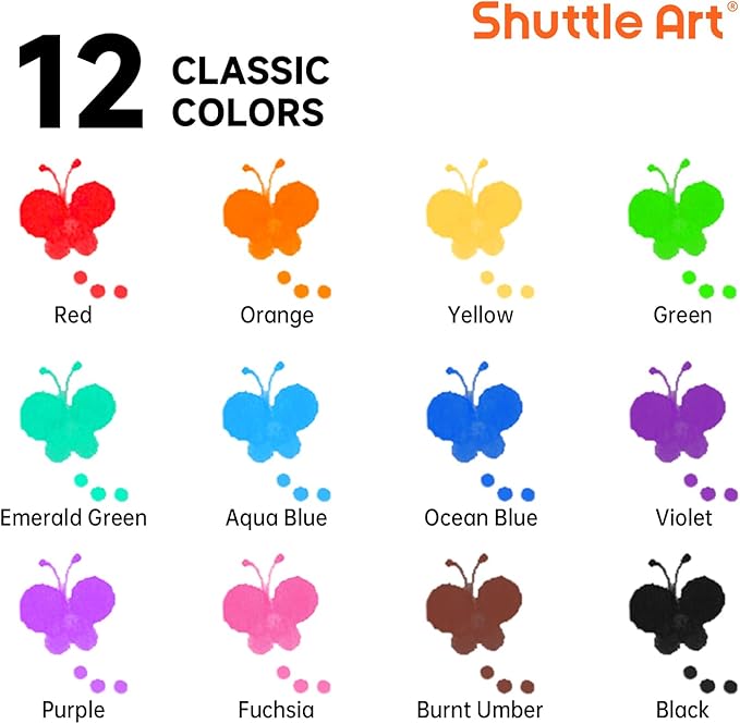Shuttle Art Dot Markers, 12 Colors Washable Markers for Toddlers,Bingo Daubers Supplies Kids Preschool Children, Non Toxic Water-Based