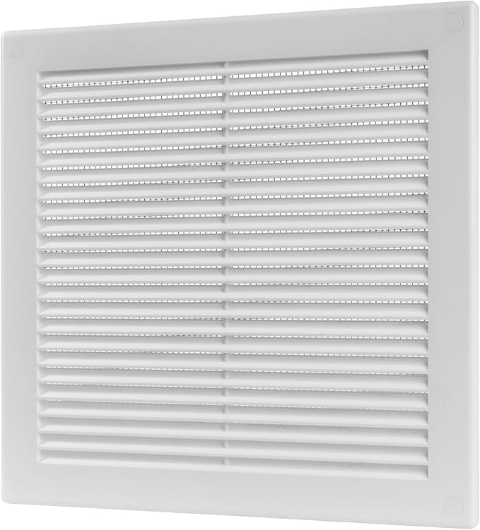 Vent Systems 8" x 8" Inch (Opening Dimensions) - Pack of 10 - Plastic White Soffit Vent Cover - Flat Square Air Vent Grille - Air Vent Deflector - HVAC 10" x 10" Inch (Overall Dimensions)