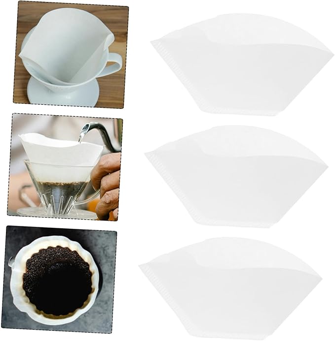 Paper Coffee Filter Cones 100pcs Espresso Filters Unbleached for Smooth Coffee Extraction