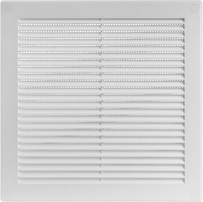 Vent Systems 10'' x 10'' Inch White Soffit Vent Cover - Pack of 100 - Flat Square Air Vent Louver - Grille Cover - Built-in Insect Screen - HVAC Vents for Bathroom, Home Office, Kitchen 10x10 Inch