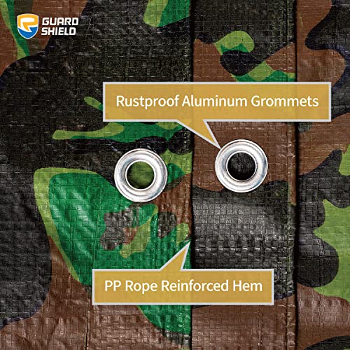 GUARD SHIELD Camo Tarp Waterproof 8x10 Feet Lightweight Camouflage Tarp Poly Cover 6mil (2-Pack) - color: Light Camo, size: 8x10 (2-Pack)