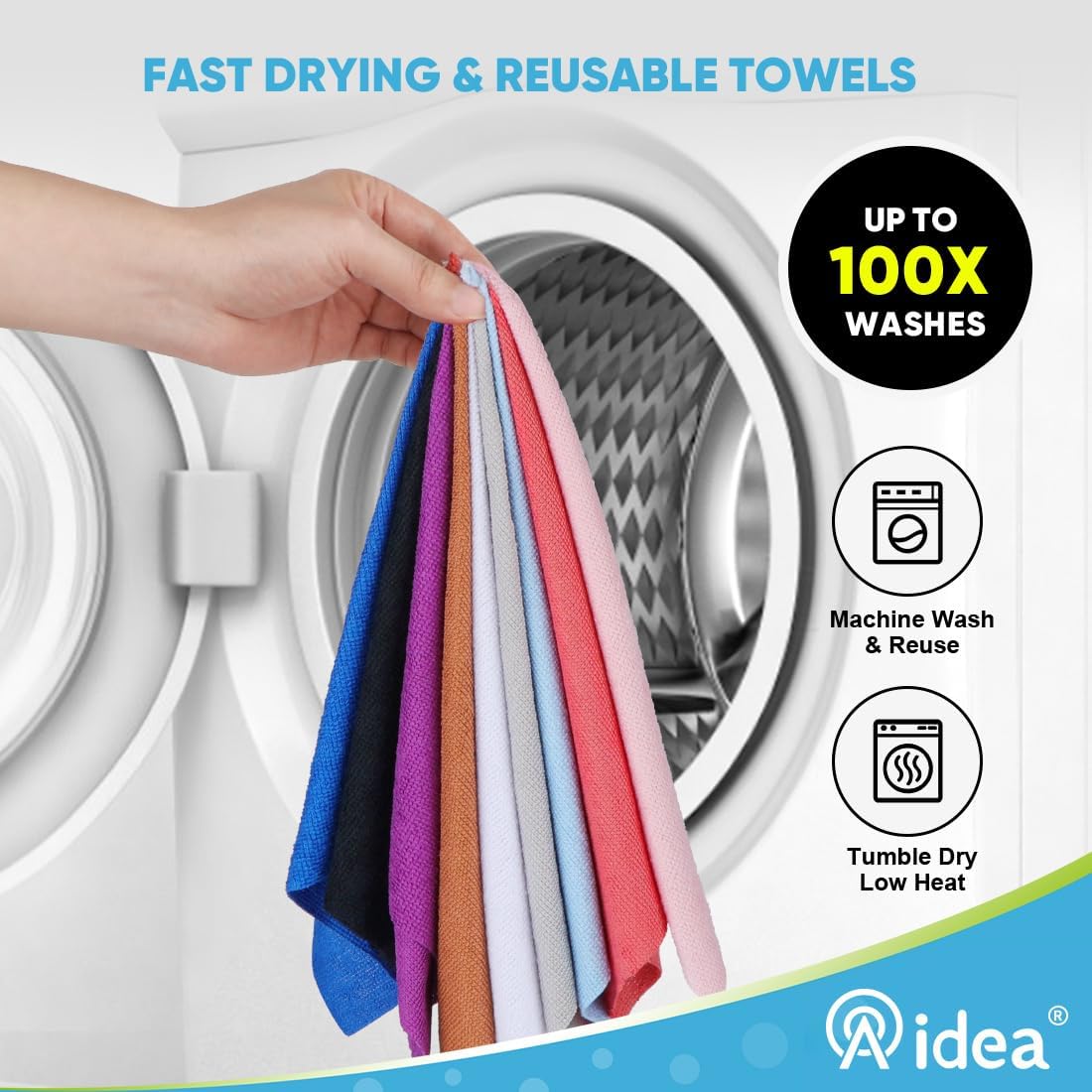 AIDEA Microfiber Cleaning Cloth Roll, 75PK Red, Reusable Paper Towels Tear Away Cloth, Microfiber Towels Washable Shop Rags, Lint Free Cleaning Rags for House, Kitchen, Window, 11.5"×11.5"
