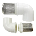 DN15 inch stainless steel filter cover connected to 90 degree elbow 1/2" PVC DN15 water pipe, suction hose strainer used to remove debris and reduce solid entry（1pcs）