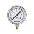 MEASUREMAN Glycerin Filled Plumbing Pressure Gauge 0-30psi Stainless Steel Case, 4" Dial 1/4" NPT Brass Lower Mount, Ideal for Residential Plumbing, Water Filtration Systems, Pneumatic Machinery