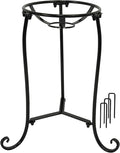 16" Tall Gazing Ball Stand for 10-12 inch Balls, Black Metal Gazing Globe Display Holder Stands for Outdoor Garden Clearance, 9" L x 9" W x 16" H