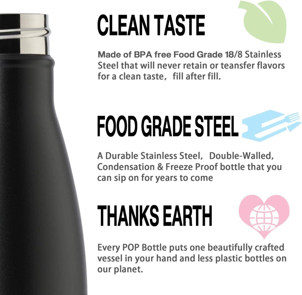 MEWAY 17oz Sport Water Bottle 8 Pack Vacuum Insulated Stainless Steel Leak-Proof Double Wall Cola Shape Water Bottle,Keep Drinks Hot & Cold (colourful,8 Pack)