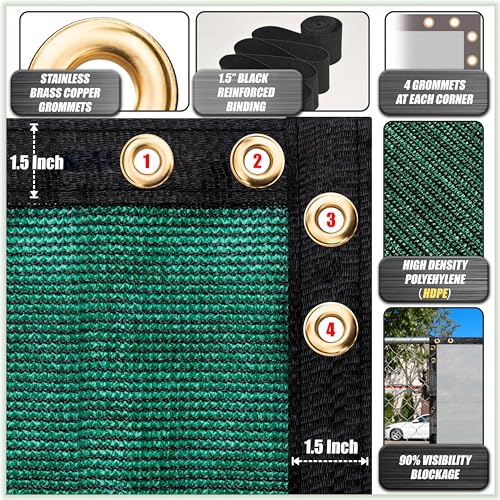 ColourTree 4' x 16' Black Fence Privacy Screen Windscreen Cover Fabric Shade Netting Mesh Cloth - Commercial Grade 170 GSM - Cable Zip Ties Included - We Make Custom Size - color: Black 2nd Generation, size: 0 4' x 1 6'