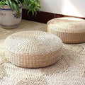 Japanese Style Handcrafted Eco-Friendly Padded Knitted Straw Flat Seat Cushion,Hand Woven Tatami Floor Cushion Corn Maize Husk (Dia50cm/19.7" x 10cm/4") - style: Dia50cm/19.7 Inch x 10cm/4 Inch