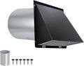 6 Inch Hooded Wall Vent with Screen and Damper,6 Inch Wall Exhaust Vent Cover Dryer Ventilation Cap Exterior for Kitchen Range Hood Air Exhaust,External Extractor w/Non Return Flap,Galvanized Steel