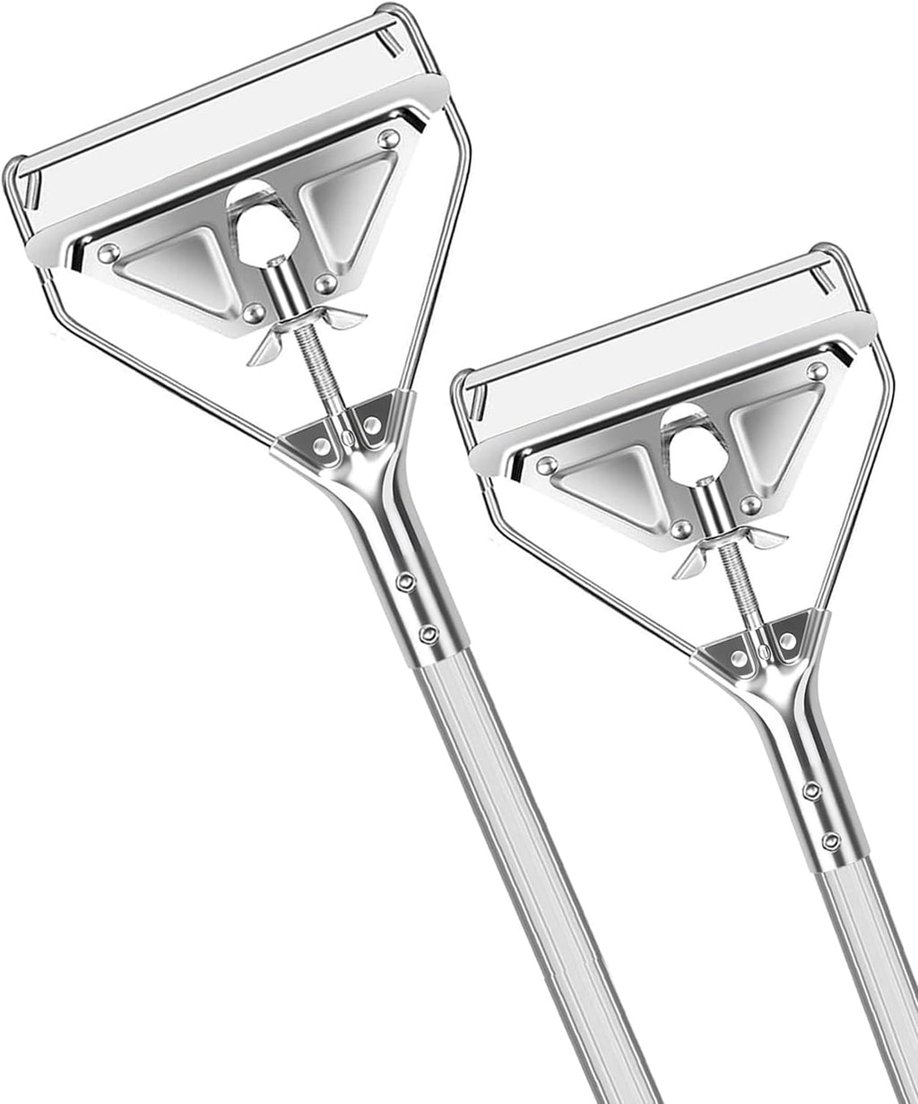 Commercial Mop Handle Heavy Duty,Industrial Metal Mop Stick Replacement for Home, Garage, Office, Workshop,Warehouse Floor Cleaning,2Pack