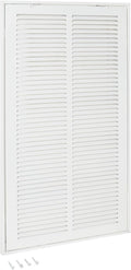 EZ-FLO 12 x 24 Inch (Duct Opening) Return Air Vent Cover for Wall or Ceiling, Solid Steel Return Air Filter Grille, HVAC Vent Cover, White, 61668