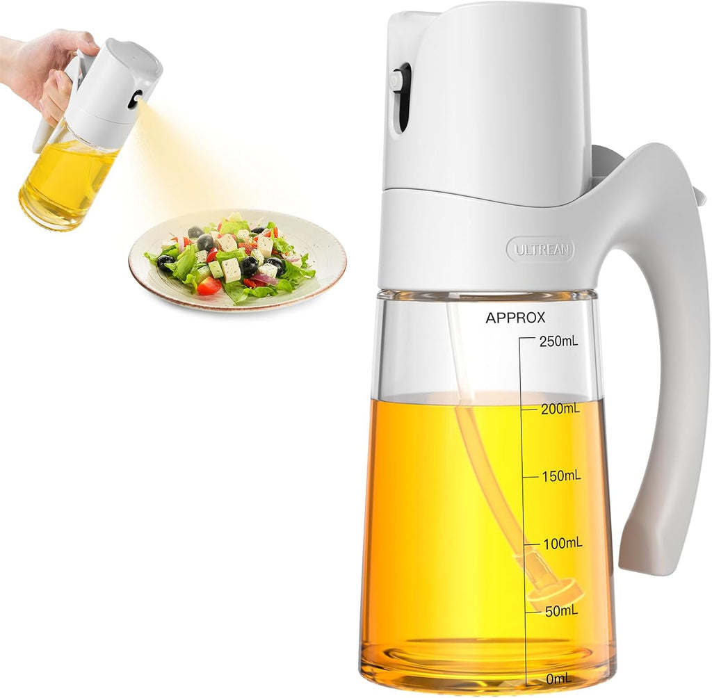 Ultrean Oil Sprayer for Cooking, 10oz/300ml Olive Oil Dispenser Bottle for Kitchen, Food-grade Glass Oil Bottle for Air Fryer, BBQ, Salad