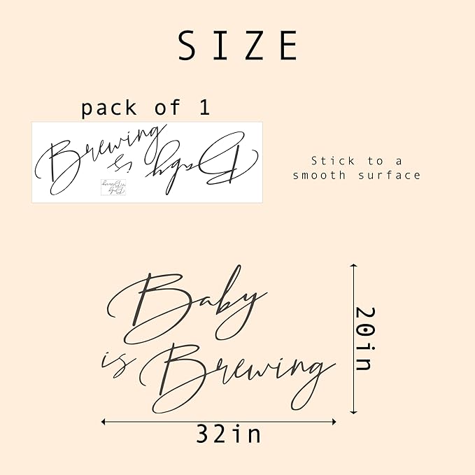 Baby is Brewing Wall Decal - Baby Shower/Gender Reveal/Birthday Party Decoration Supplies Wall Stickers,Beer Brewing Theme Stickers, Brewing Sign Balloon Arch Backdrop and Party Backdrop Decals