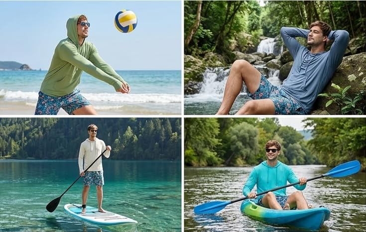INGEAR Men’s UPF 50+ Sun Hoodie - Lightweight UV Protection Fishing Shirt, Quick-Dry Moisture-Wicking Rash Guard with Pocket - color: Glacier Grey, size: XX-Large