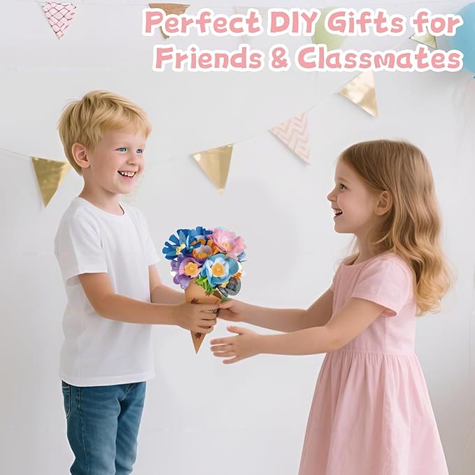 M SANMERSEN Toys Accessories Flower Bouquet Craft Kits Accessories for Making Flowers, DIY Arts & Crafts Accessories-Flowers Market Toy Parts for Kids Toddler Ages 4 5 6 7 8 Year Old Boys