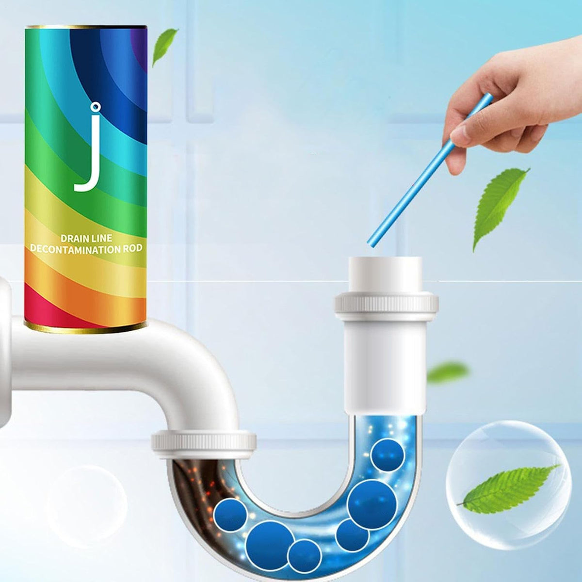 Drain Clog Remover Stick - Drain Clog Remover Tool - Anti-Gnat Unclogger for Descaling Sink Water Pipe Indoor Bathroom Toilet Tub Home
