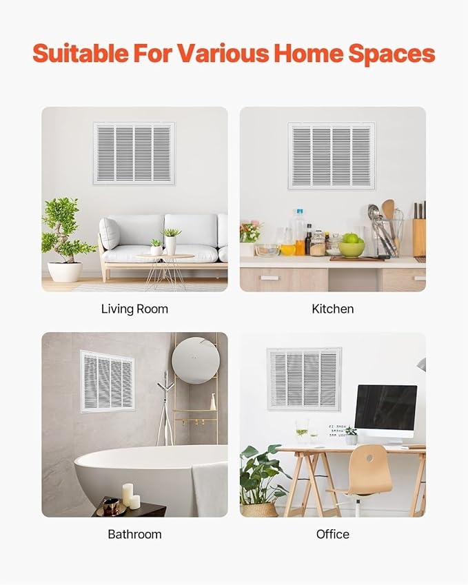 Decorative Return Air Grille Cover, Wall/Ceiling Vent Cover with Adjustable Design, Durables & Easy-to-Install for Home & Office, Cold Air Return Vent Cover(16x18in (41x46cm))