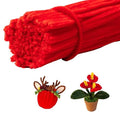 100 Pieces Pipe Cleaners Chenille Stem, Red Pipe Cleaners Set for Pipe Cleaners Christmas DIY Arts Crafts Decorations, Chenille Stems Pipe Cleaners (Red)