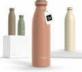 LARS NYSØM Stainless Steel Insulated Water Bottle 12oz 17oz 25oz 34oz 51oz | Insulated Thermo Flask for Hot and Cold Beverages | Leakproof Drinking Bottle (Blush Rose, 17oz)