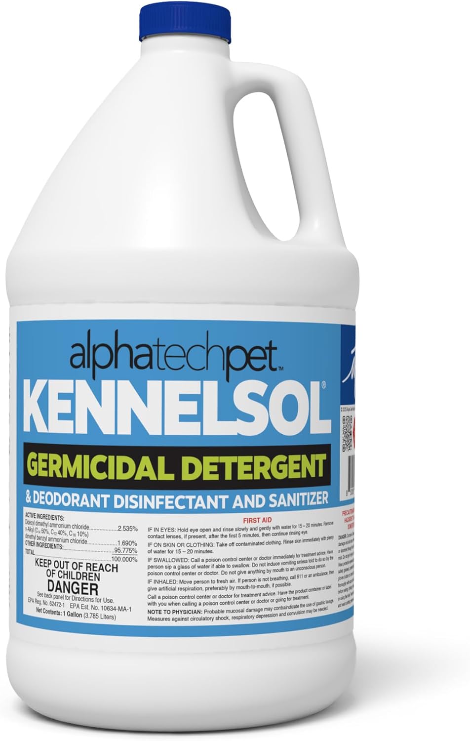 ATP KennelSol 1-Step Kennel Cleaner - 1 Gallon Liquid Disinfectant, Effective Against Bacteria and Viruses, Deodorizer Wintergreen Scent by Alpha Tech Pet