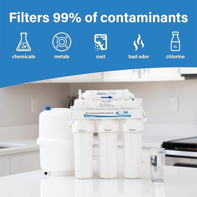 APPLIED MEMBRANES Reverse Osmosis Membrane and Filter Replacement, 50 GPD Membrane with Pre and Post Filter.