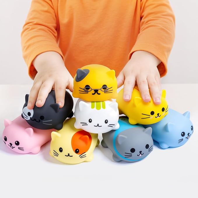 Ruko 1701 Musical Cats Piano Keyboards with Cute Meow Tone, Press Play Music Scale, Fun Music Toys for Kids, for Boys & Girls Age 3 4 5 6 7 8 9, Educational Instrument (8Pcs)