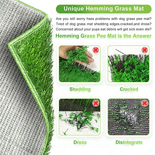 Hompet Dog Grass Pads, Puppy Turf Potty Training Pads, Artificial Turf for Dog Systems Replacement Grass Mats, Easy to Clean with Fast Drain Holes, Indoor/Outdoor Garden Lawn Patio Balcony 28"×18" - size: 28" x 18" (2-Pack)