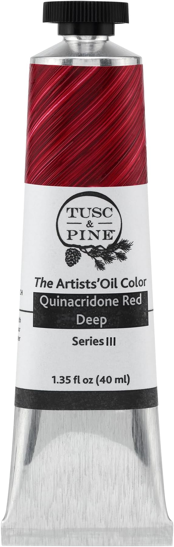 Tusc & Pine Artist Oil Paint - Quinacridone Red Deep, 40 ml, Non-Yellowing, Rich & Creamy Consistency, Maximum Pigment Load, Small Batch Milled Oil Paints Made in the USA for Professional Artists