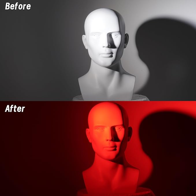 Lystaii 9pcs Lighting Gel Filter 11.8 x 11.8 Inches Gel Light Filter Color Correction Colored Overlays Transparent Color Filters Film Plastic Sheets for Film, Video, Photo, Stage Studio (Red)