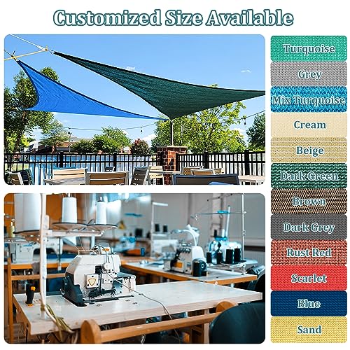 Shade&Beyond Shade Sail 24'X24' Rectangle Light Grey Breathable UV Block Outdoor Canopy for Backyard Patio Pergola Garden Deck(We Make Custom Size)
