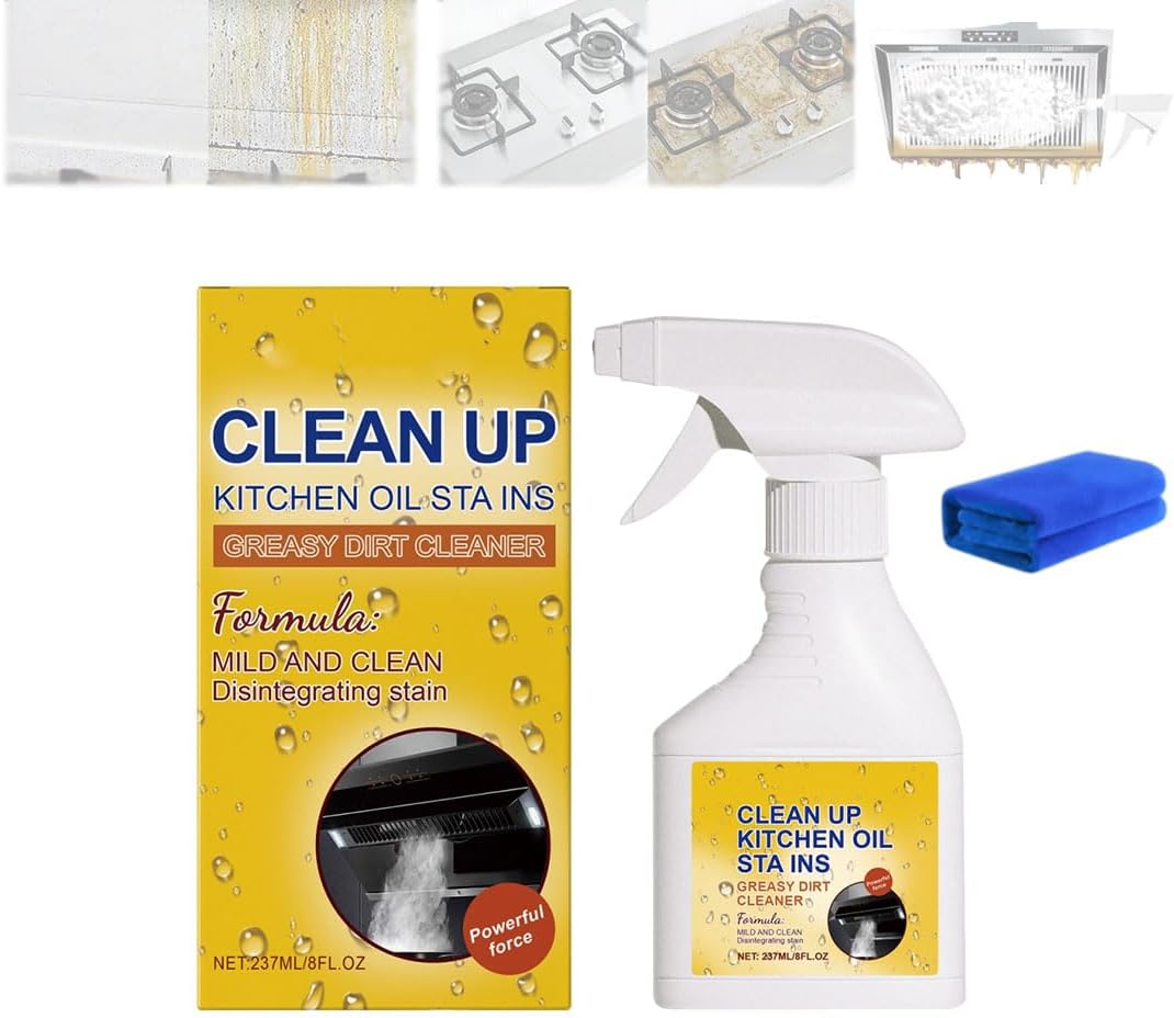 Heavy Duty Kitchen All-Purpose oil stains Cleaner Degreaser spray,Kitchen All-Purpose Cleaner Removes Stains on Microwave,Oven,Stove Top