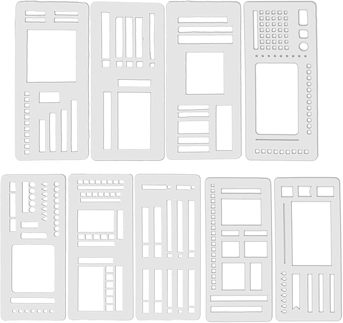 Handcrafted Flexible Record Template, Flexible Drawing and Checklist Template, Reusable, Compatible with Coil Reel and Ring Plan templates (Full Set of 9)