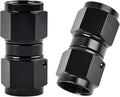 EVIL ENERGY 10AN Female to 10AN Female Straight Swivel Coupler Union Fitting Adapter Aluminum Black 2PCS